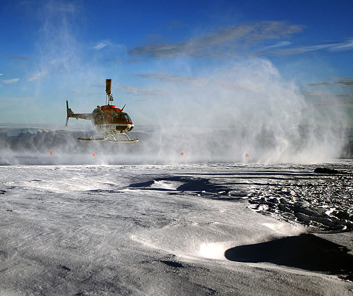 Helicopter over Greenland