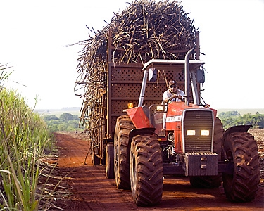 tractor pulling biofuel material