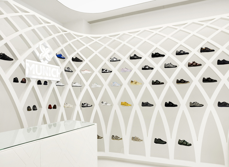 shoe store shelves