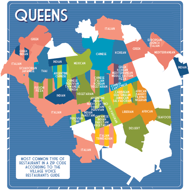 new york map boroughs. New York food map
