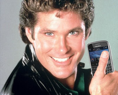 Hasselhoff with BlackBerry