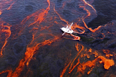 Gulf oil spill slicks