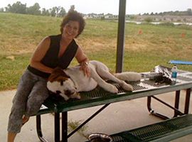 Sarah Murphy and Nala