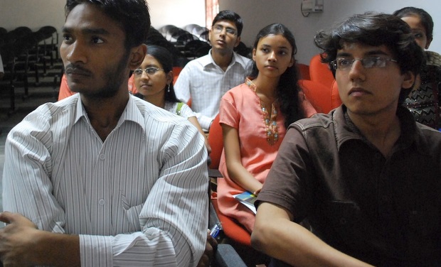 Indian students at a training