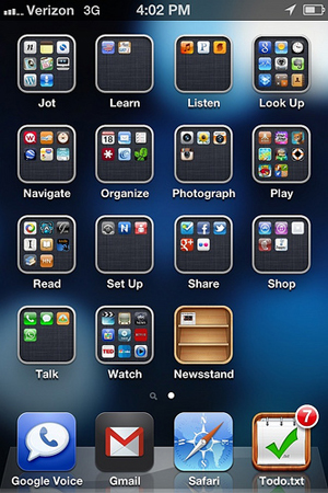 ways to organise iphone apps