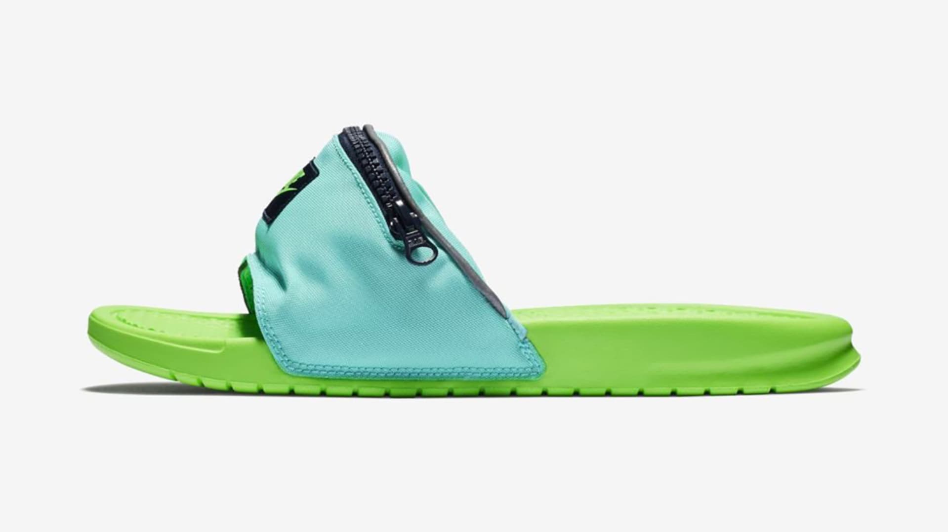 Think shoes can’t get uglier? Check out these fanny pack slides