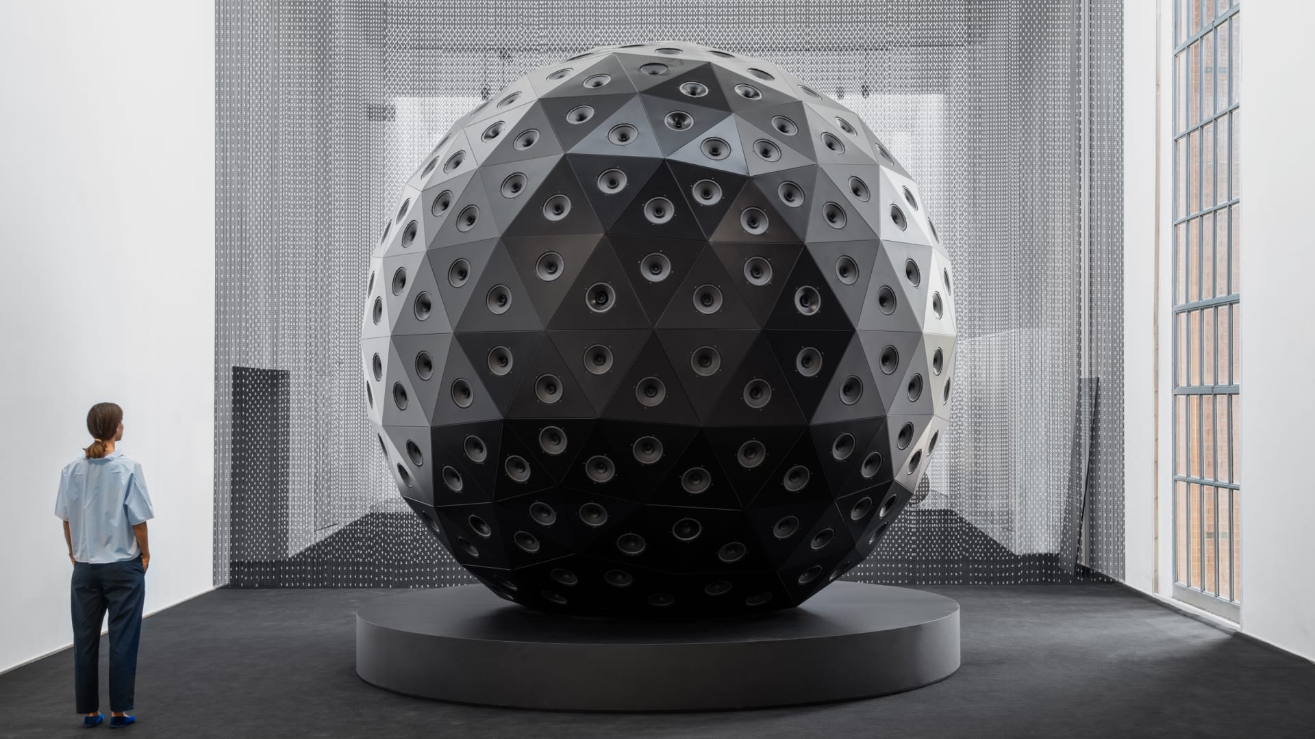 This sphere of 300 speakers blasts out an AI-created ‘soundtrack for the world’
