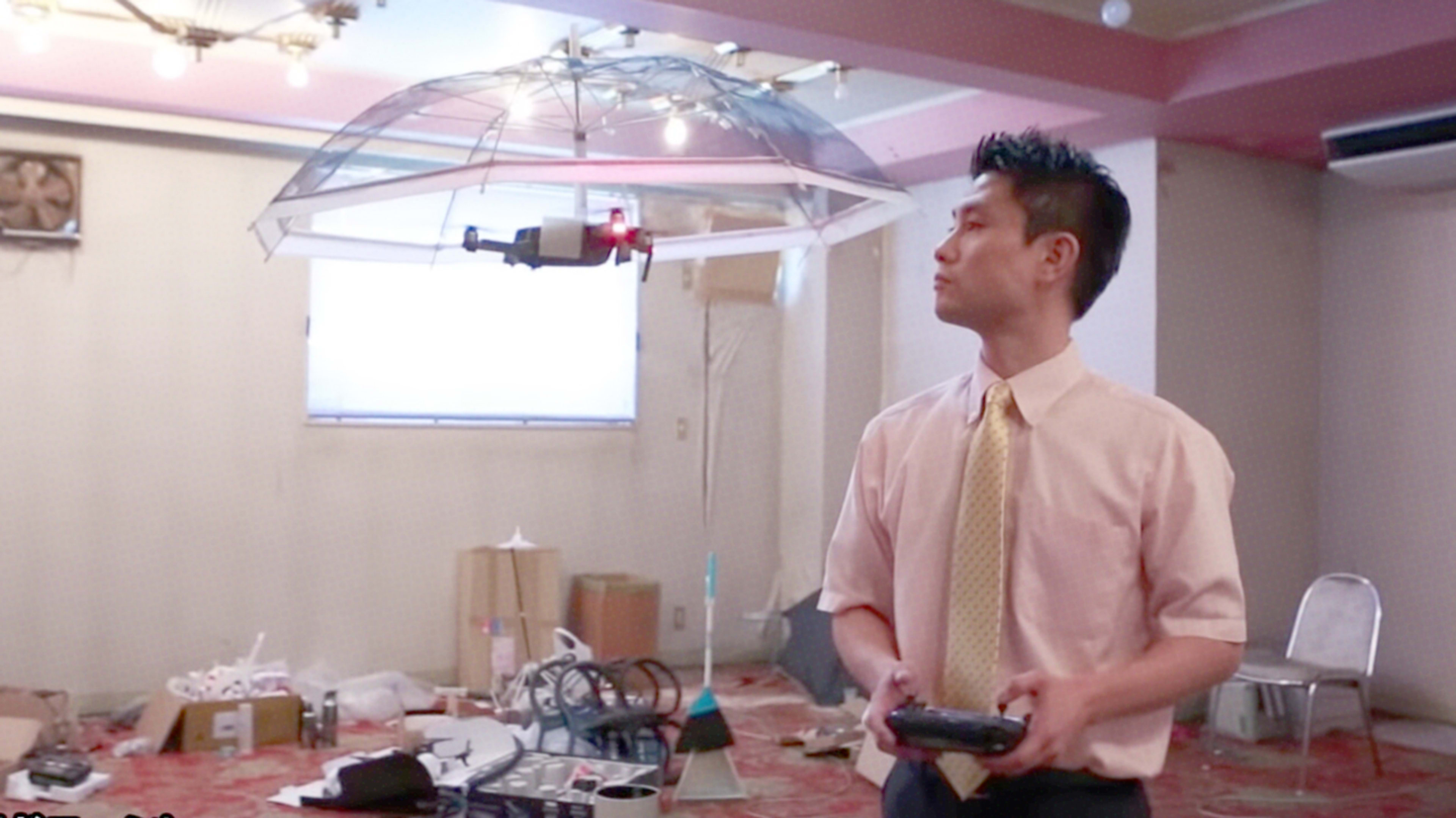 Finally a good use for drones—hands-free umbrellas