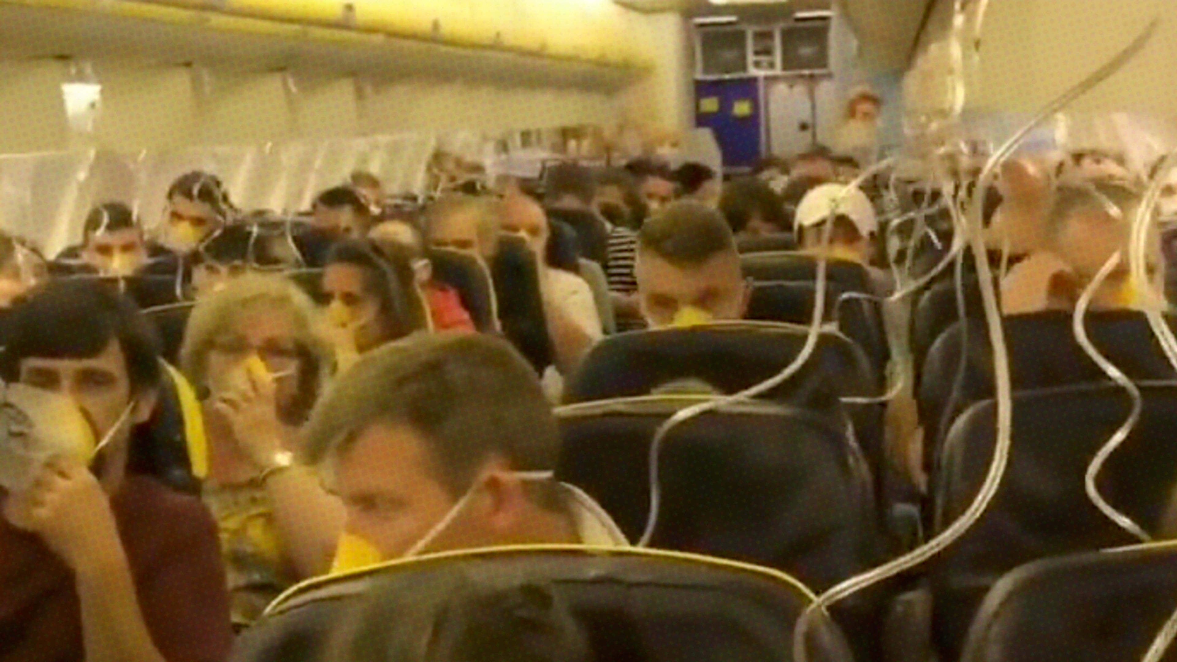 Terrifying Ryanair flight video shows oxygen masks drop during cabin depressurization