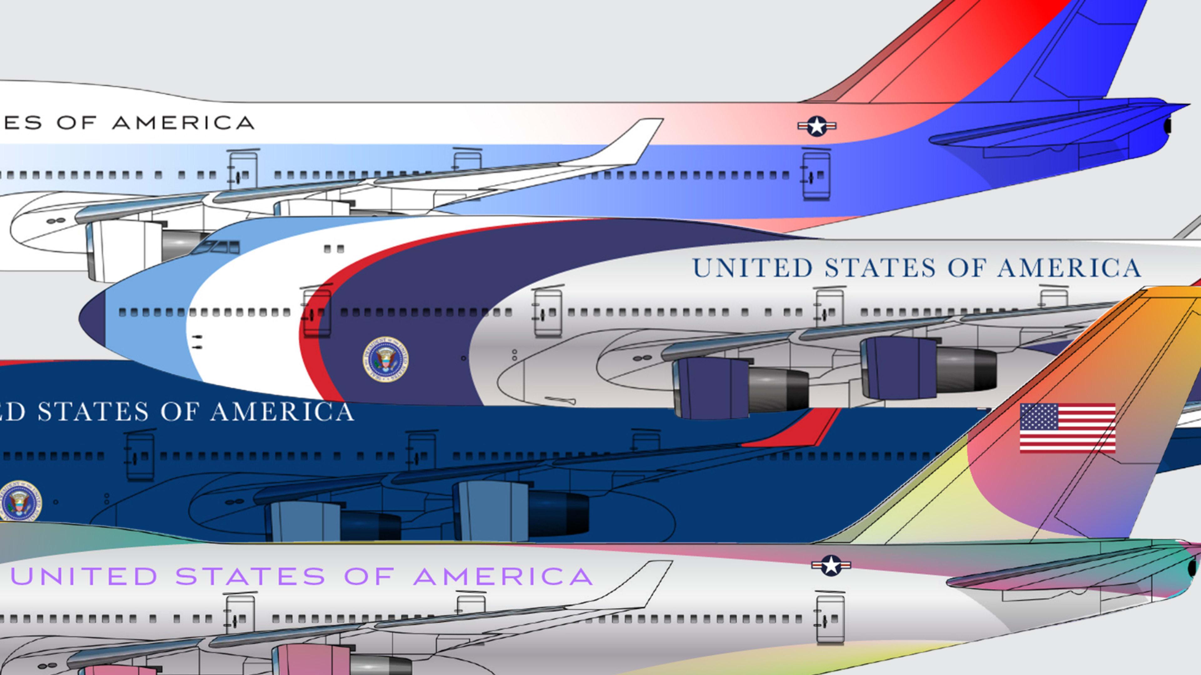 Designers give Air Force One a fresh, rainbow-hued look