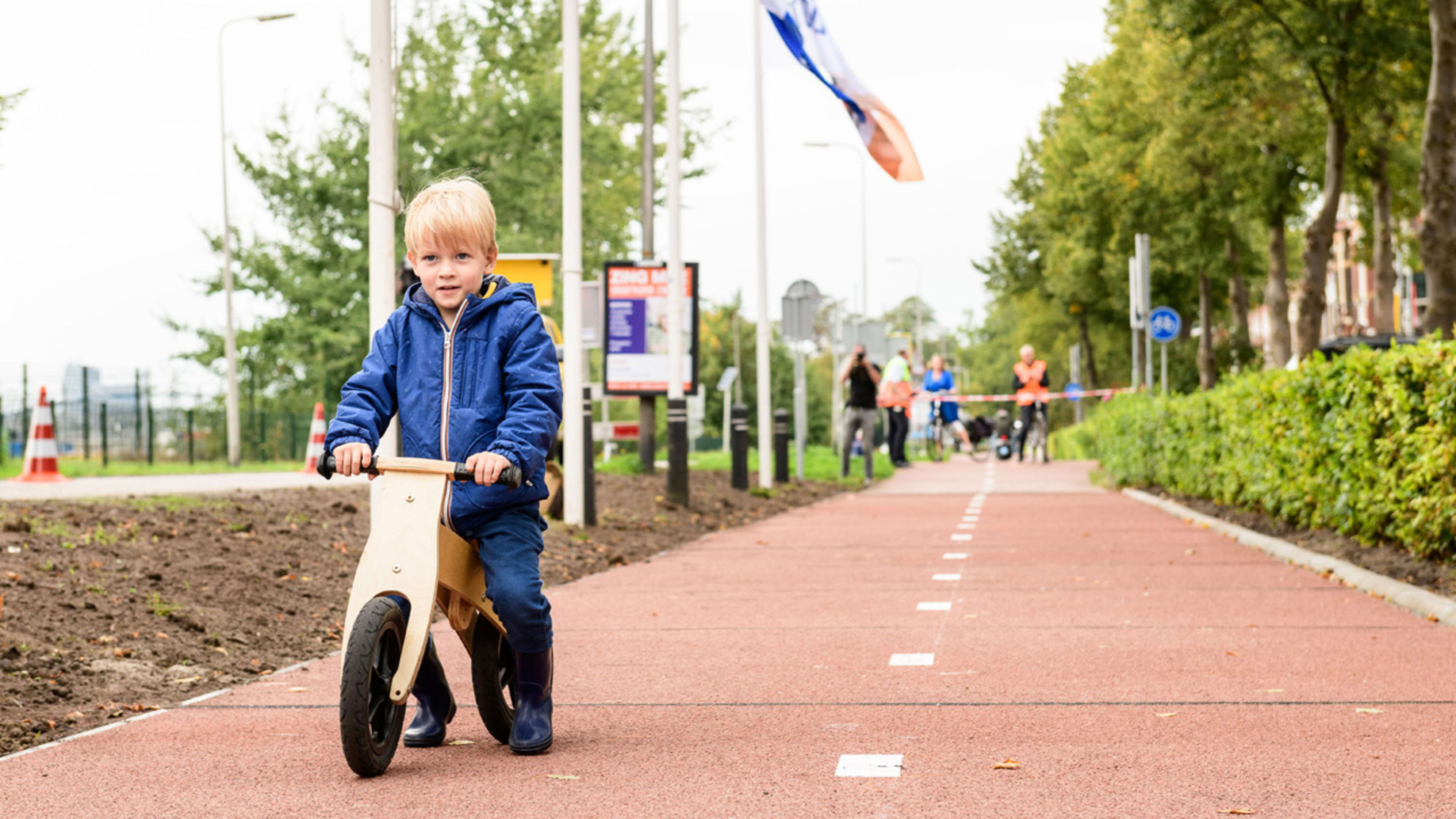 This bike path is made from recycled plastic
