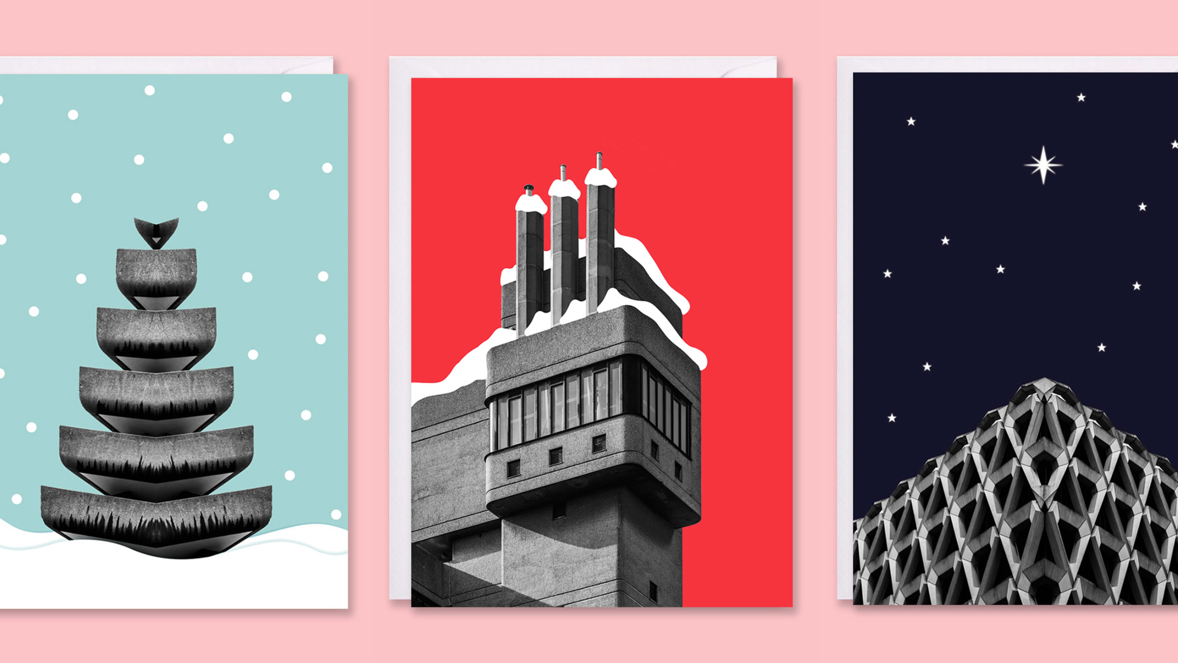 These are the perfect holiday cards for Brutalism fans