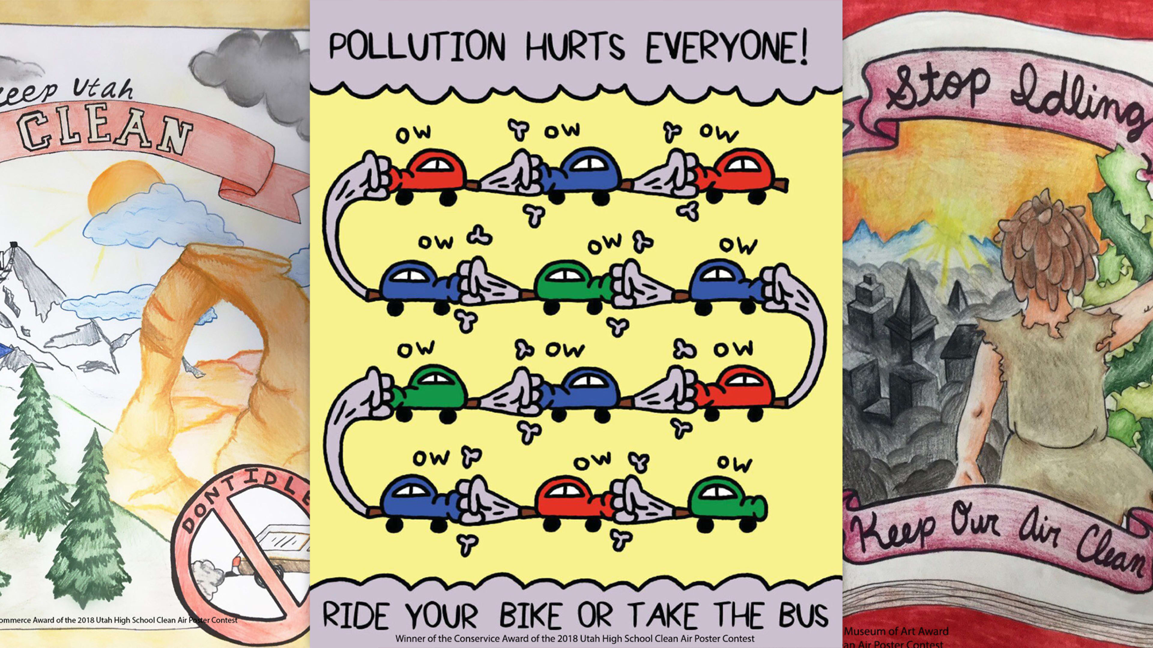 These posters designed by Utah teens demand action on clean air