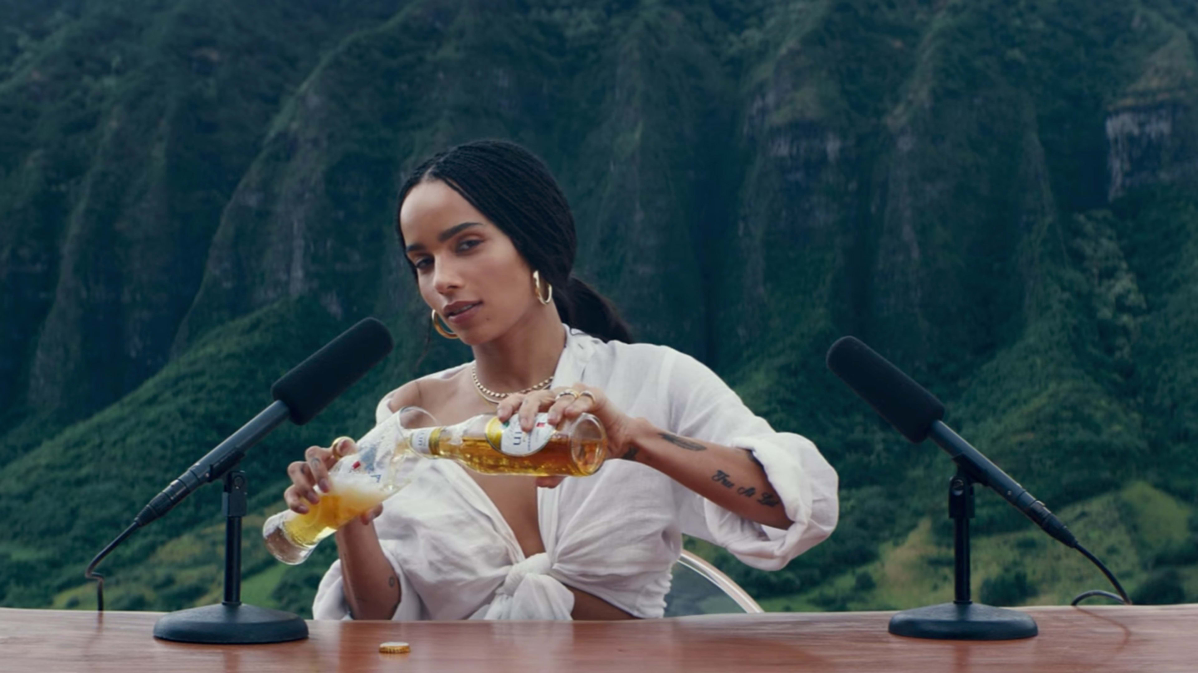 Zoe Kravitz whispers ASMR for Michelob Ultra Pure Gold’s Super Bowl ad