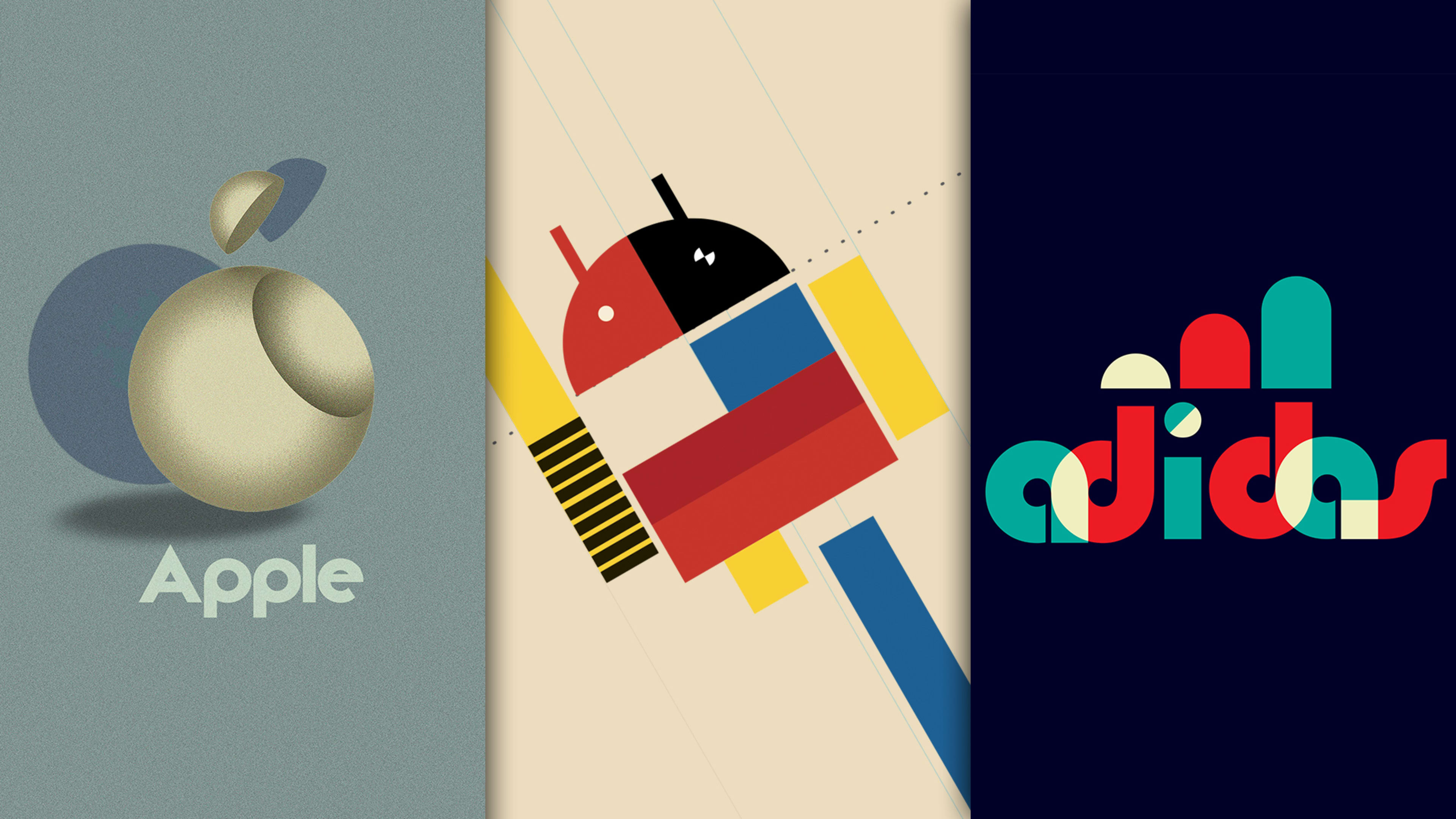 Apple, Google, and Netflix logos get a Bauhaus makeover