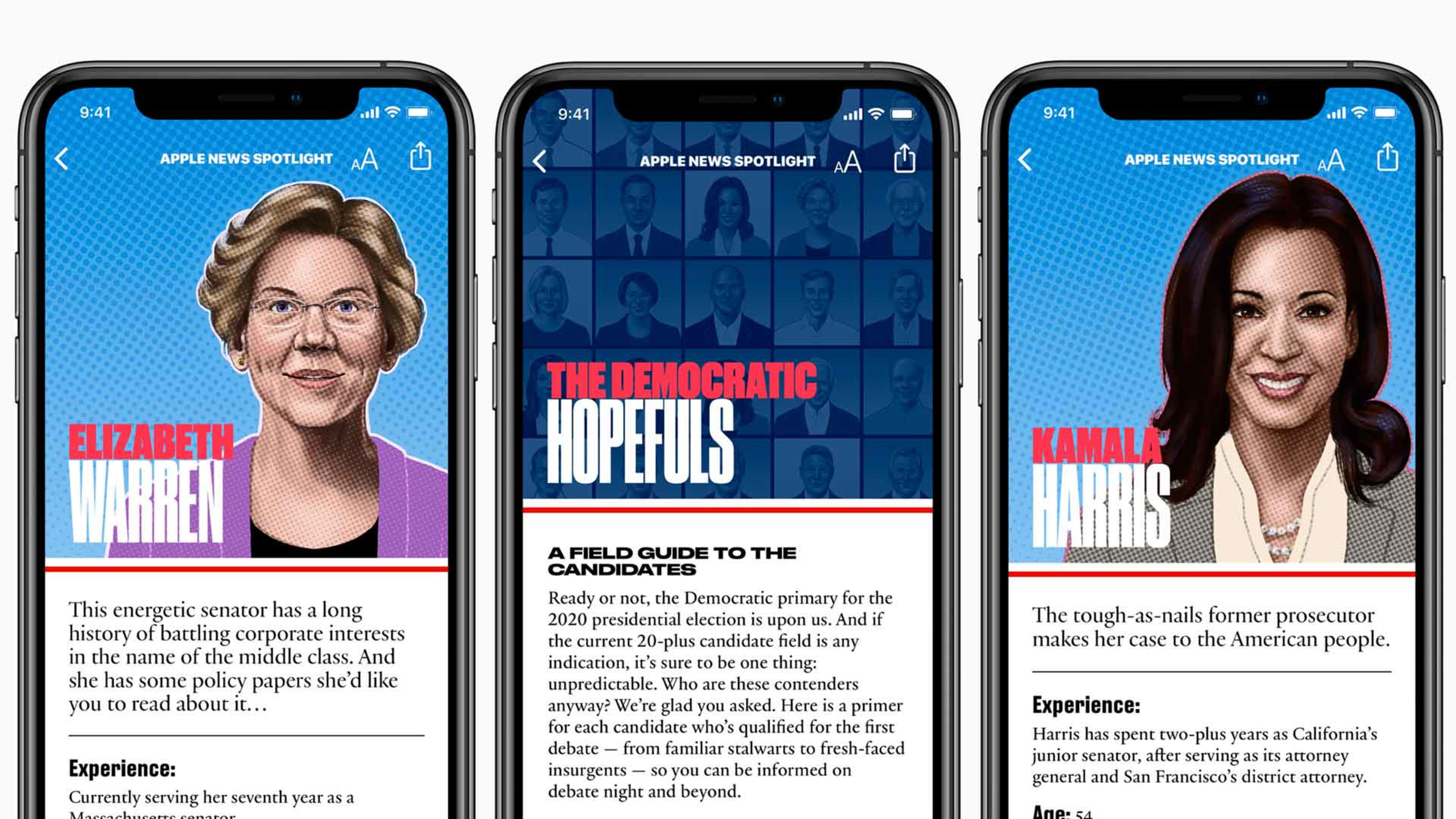 Apple just launched a guide to the 2020 Democratic presidential candidates