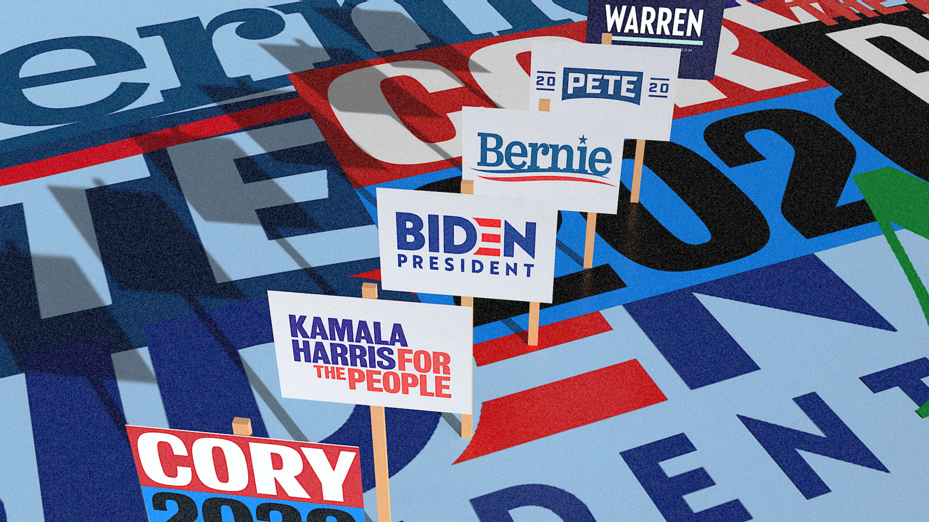 The logos of all 11 Democratic presidential candidates, ranked
