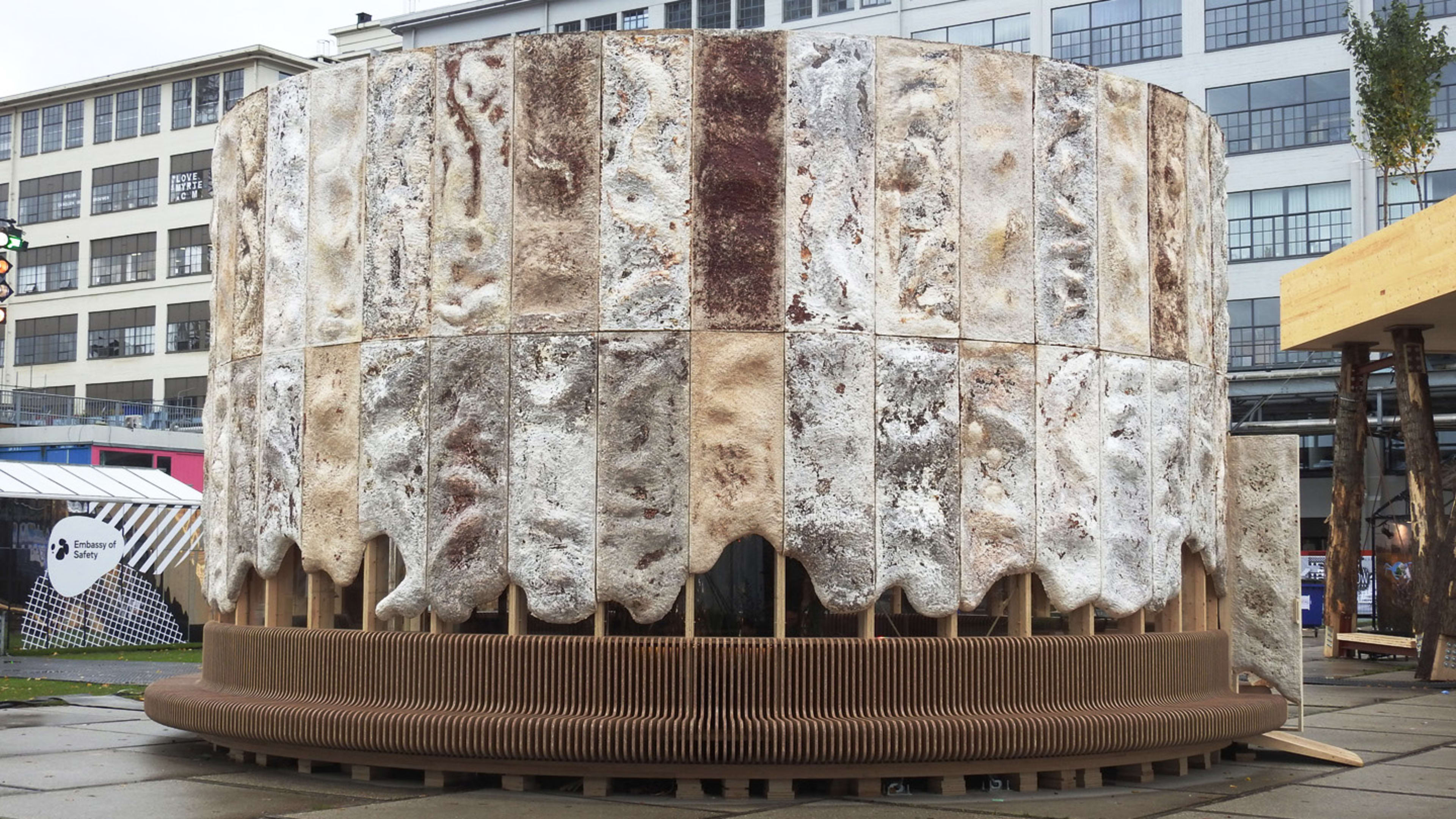 This mushroom building cleans our air as it grows