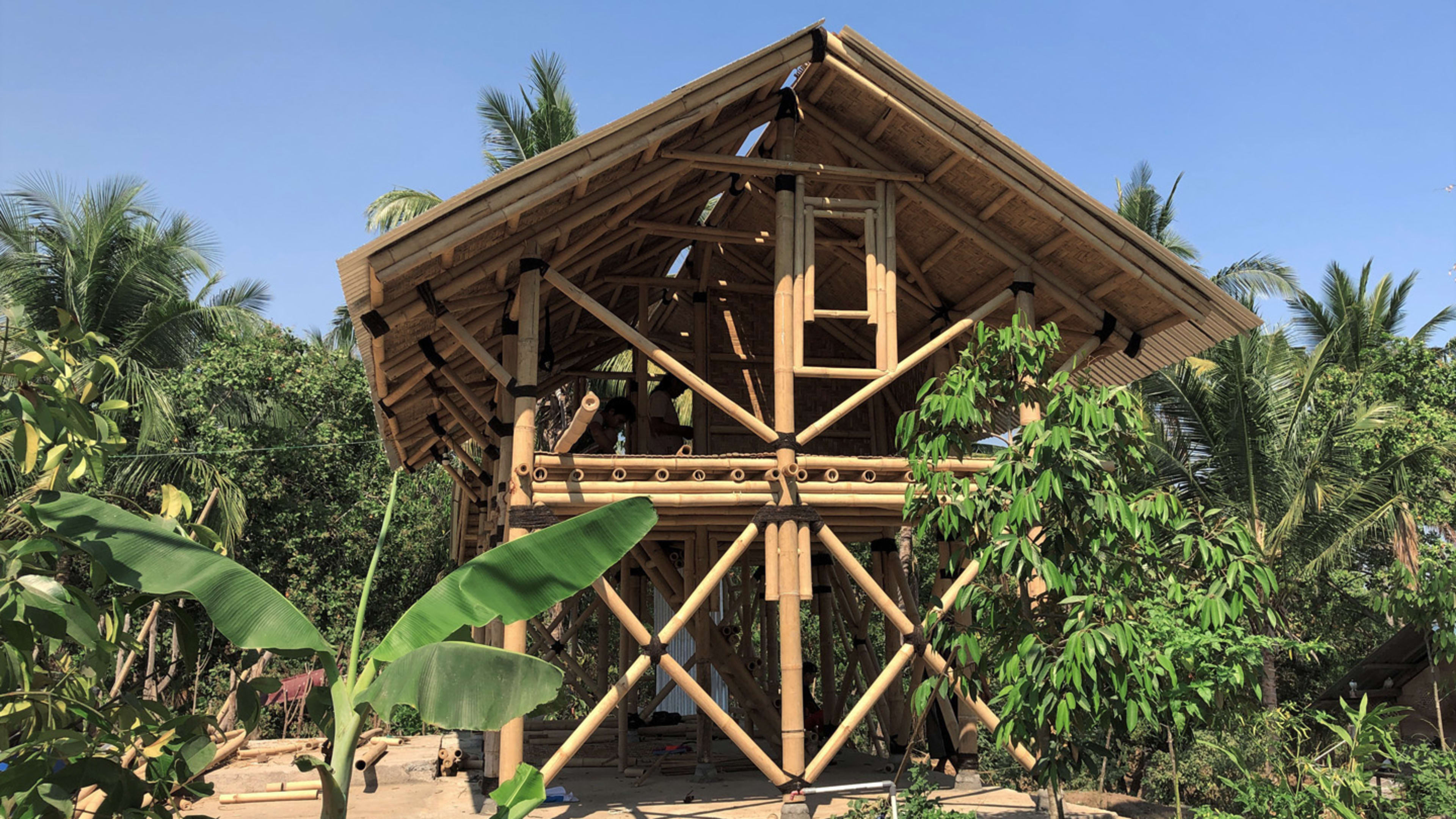 These bamboo houses are designed to stay standing during earthquakes
