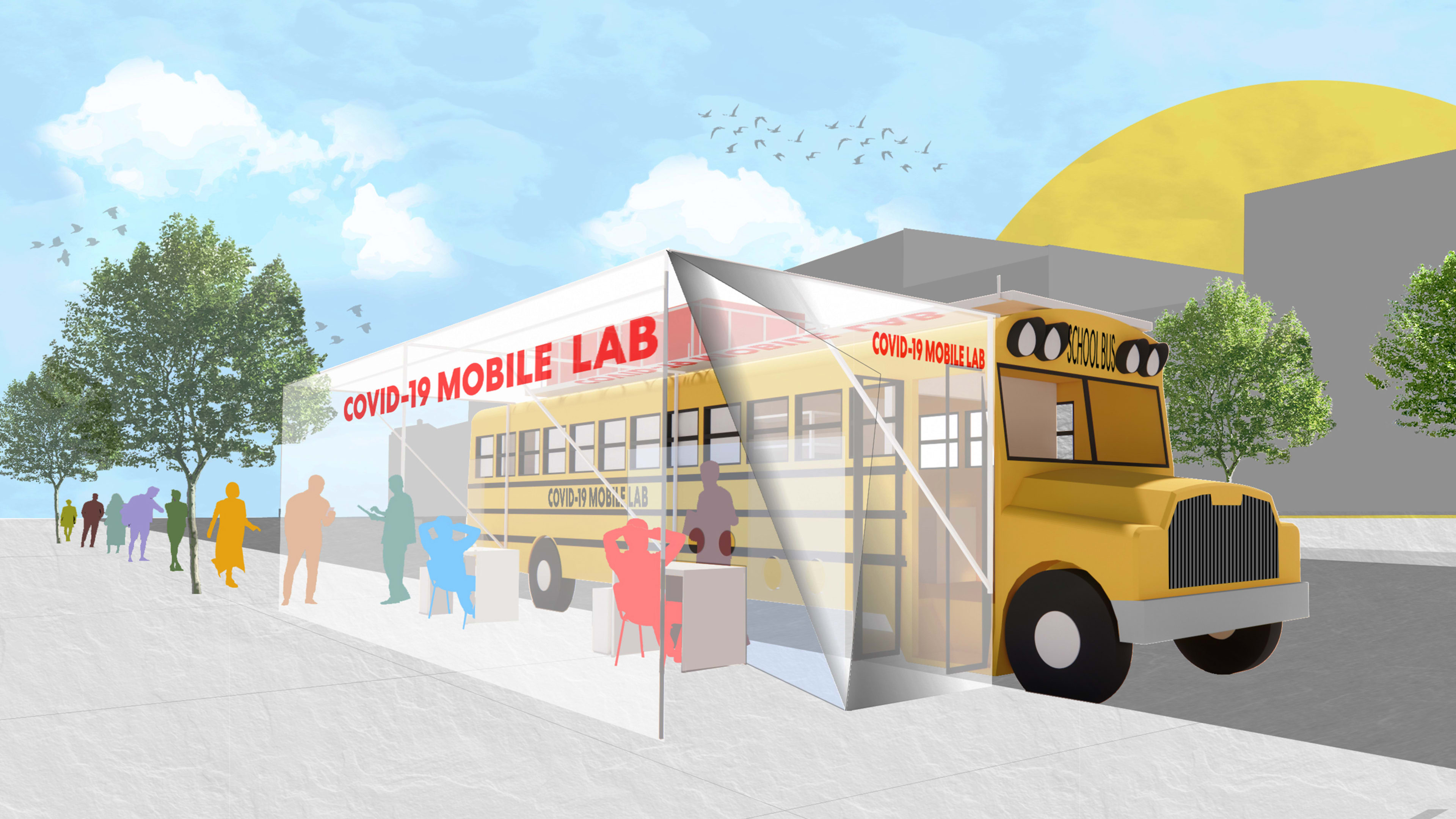 We could turn out-of-use school buses into low-cost mobile COVID test labs