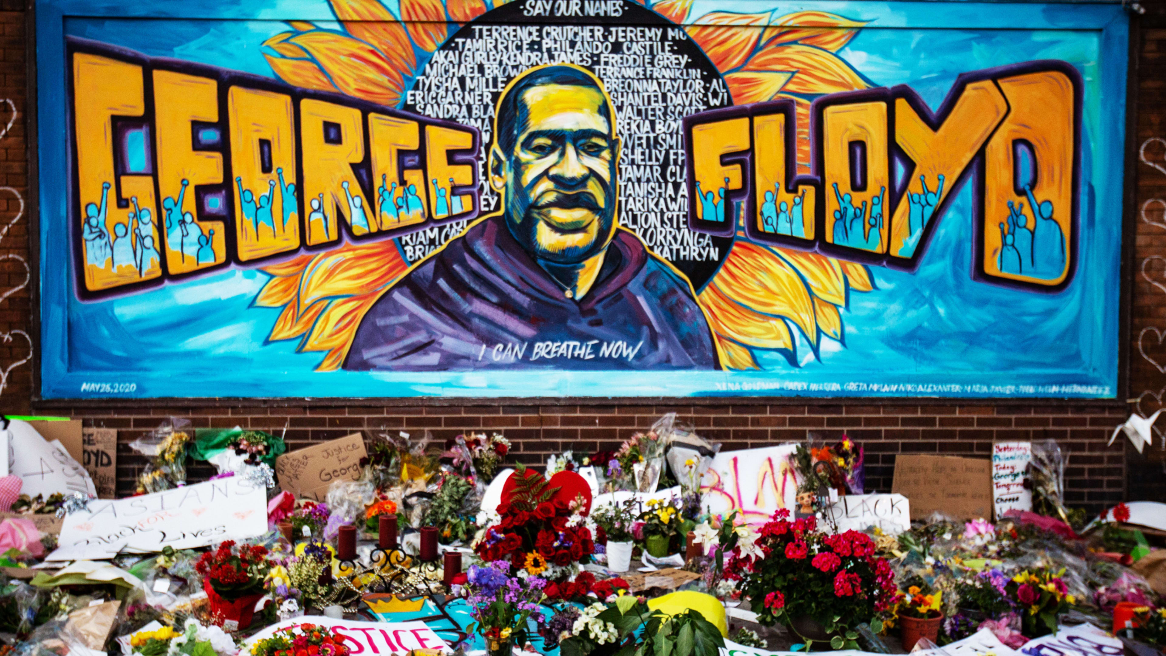 Murals for George Floyd around the world memorialize his death and show solidarity against racism