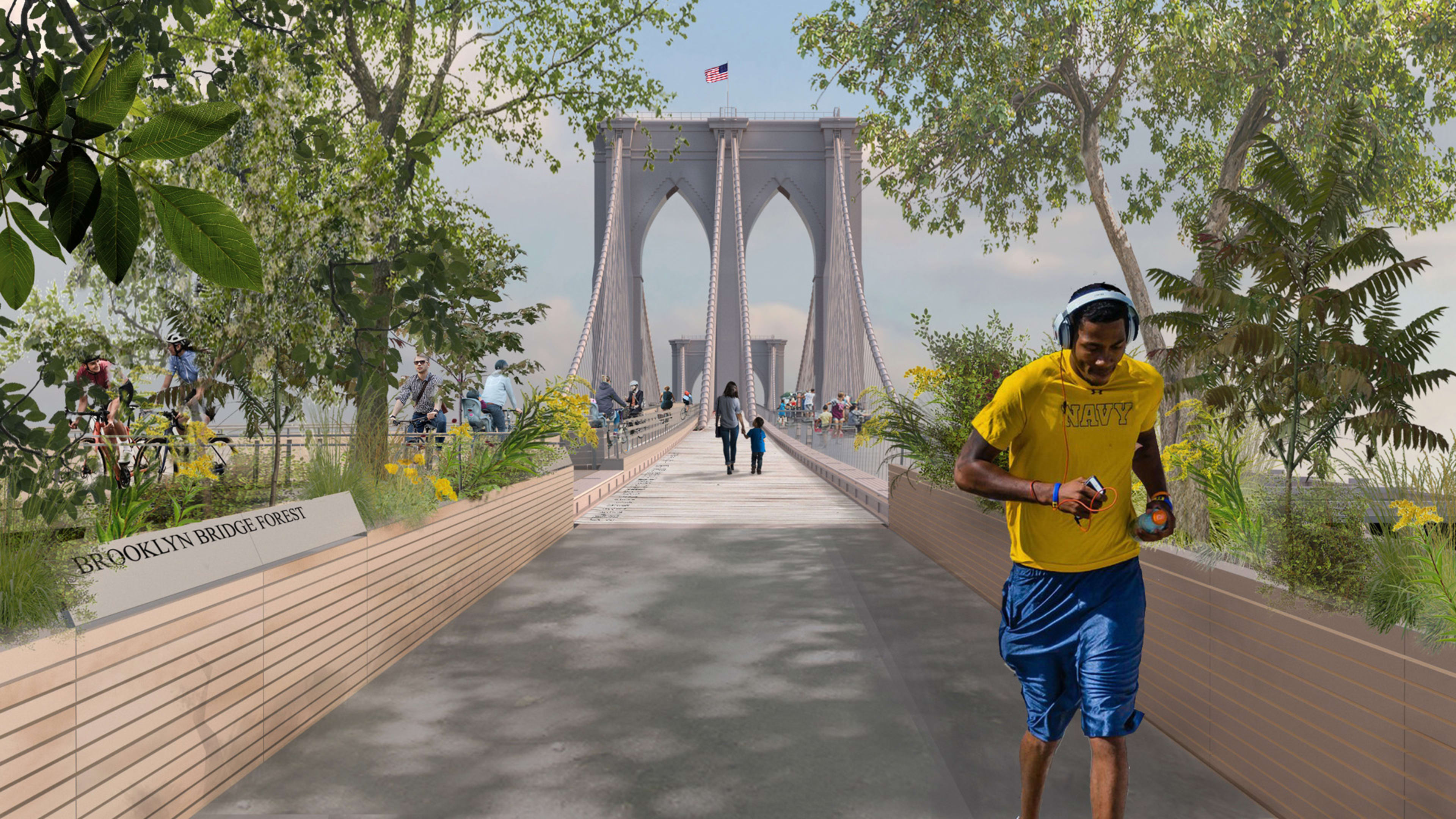 This redesign of the Brooklyn Bridge involves a Guatemalan forest