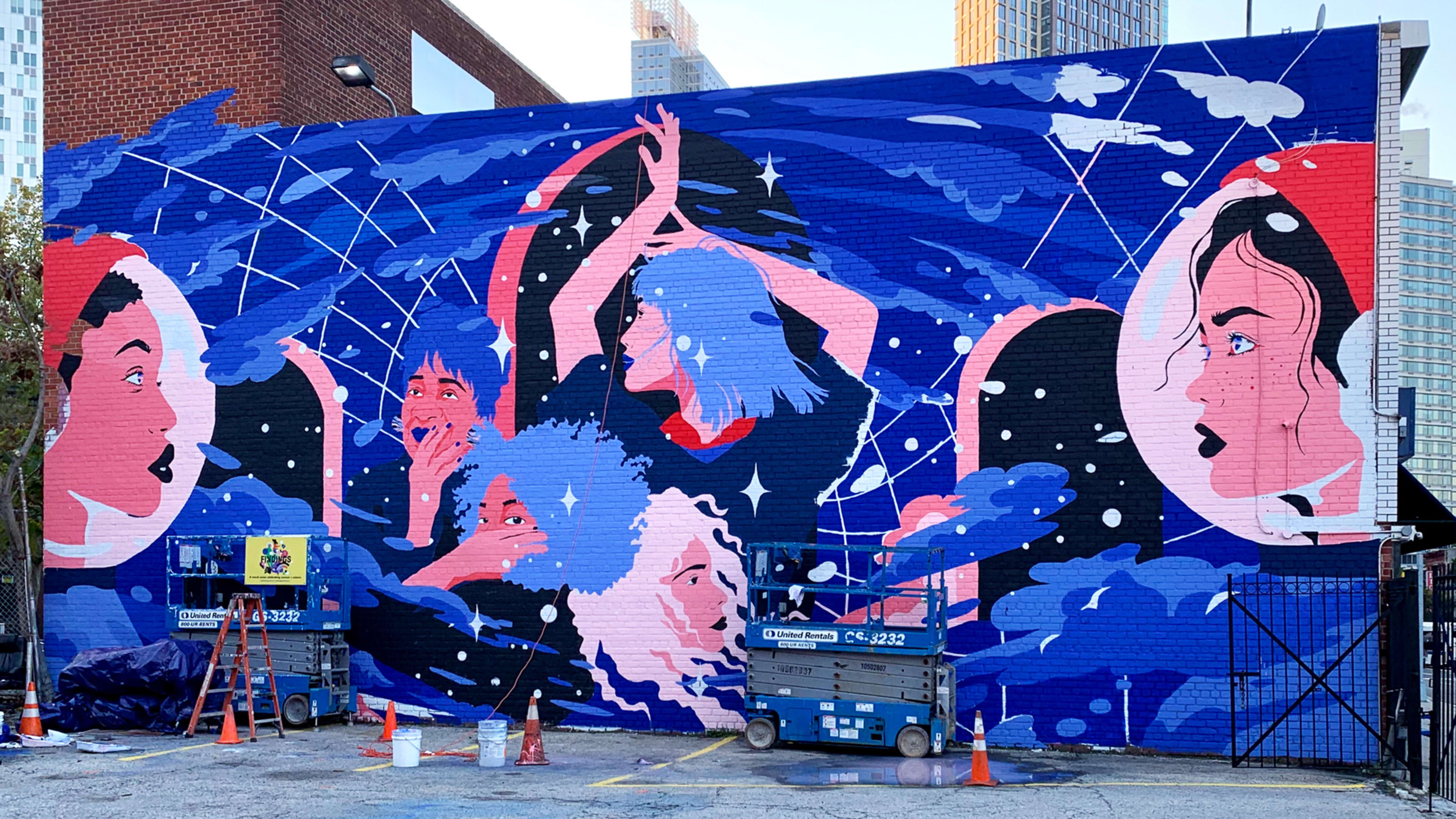This stunning high-tech mural uses AR to celebrate badass women in science