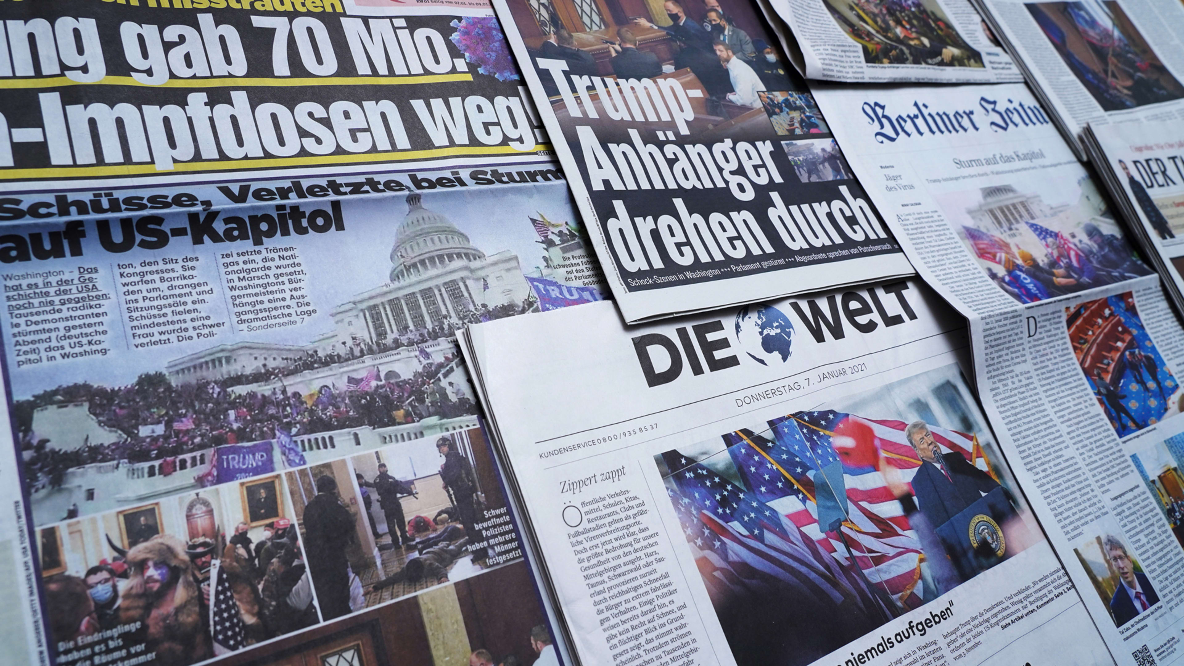How newspapers around the world covered the siege on the U.S. Capitol building