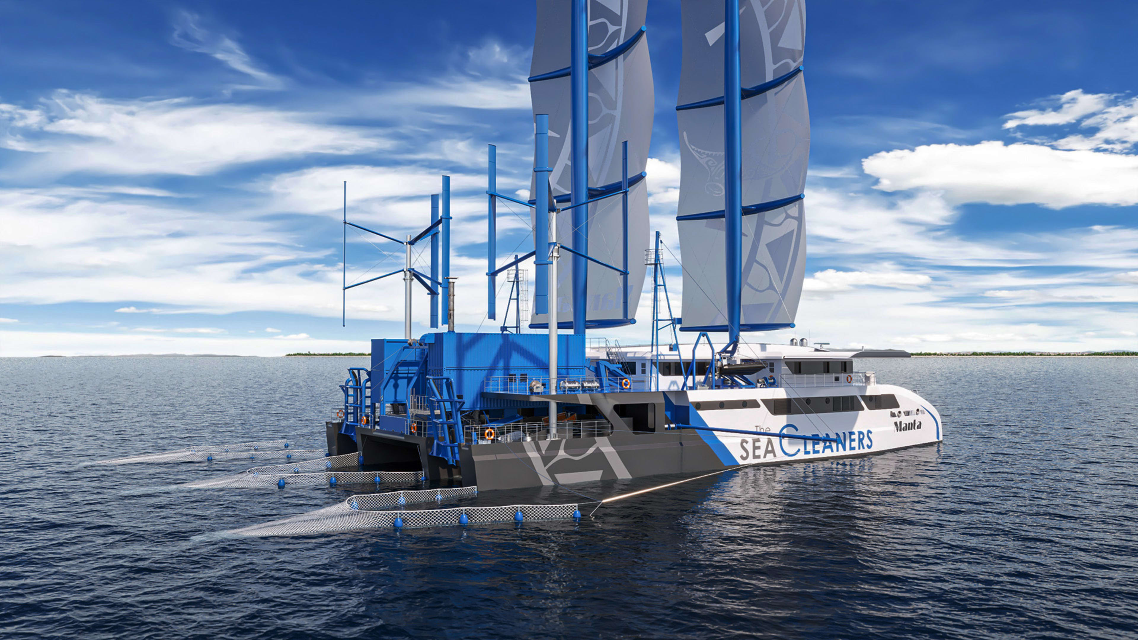 This boat powers itself with the ocean plastic it collects as it sails