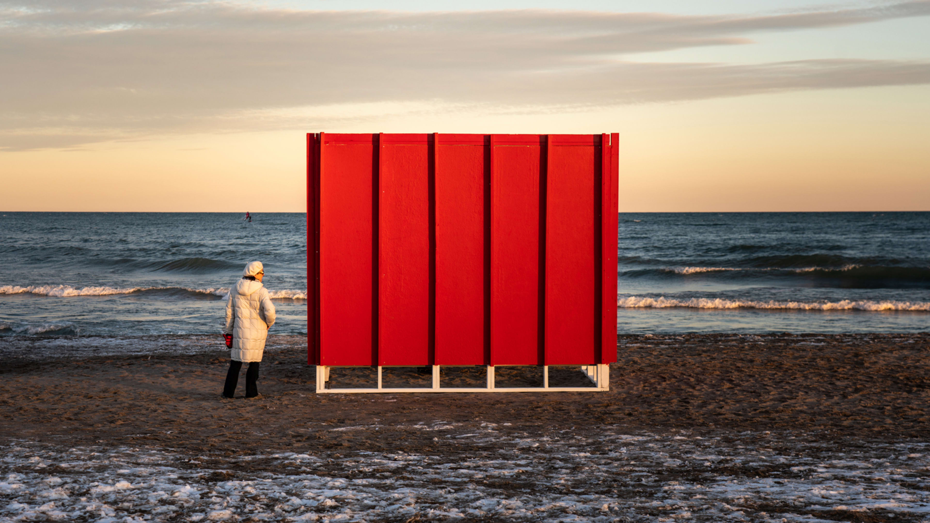 These far-out pavilions make going to a frigid Canadian beach worthwhile