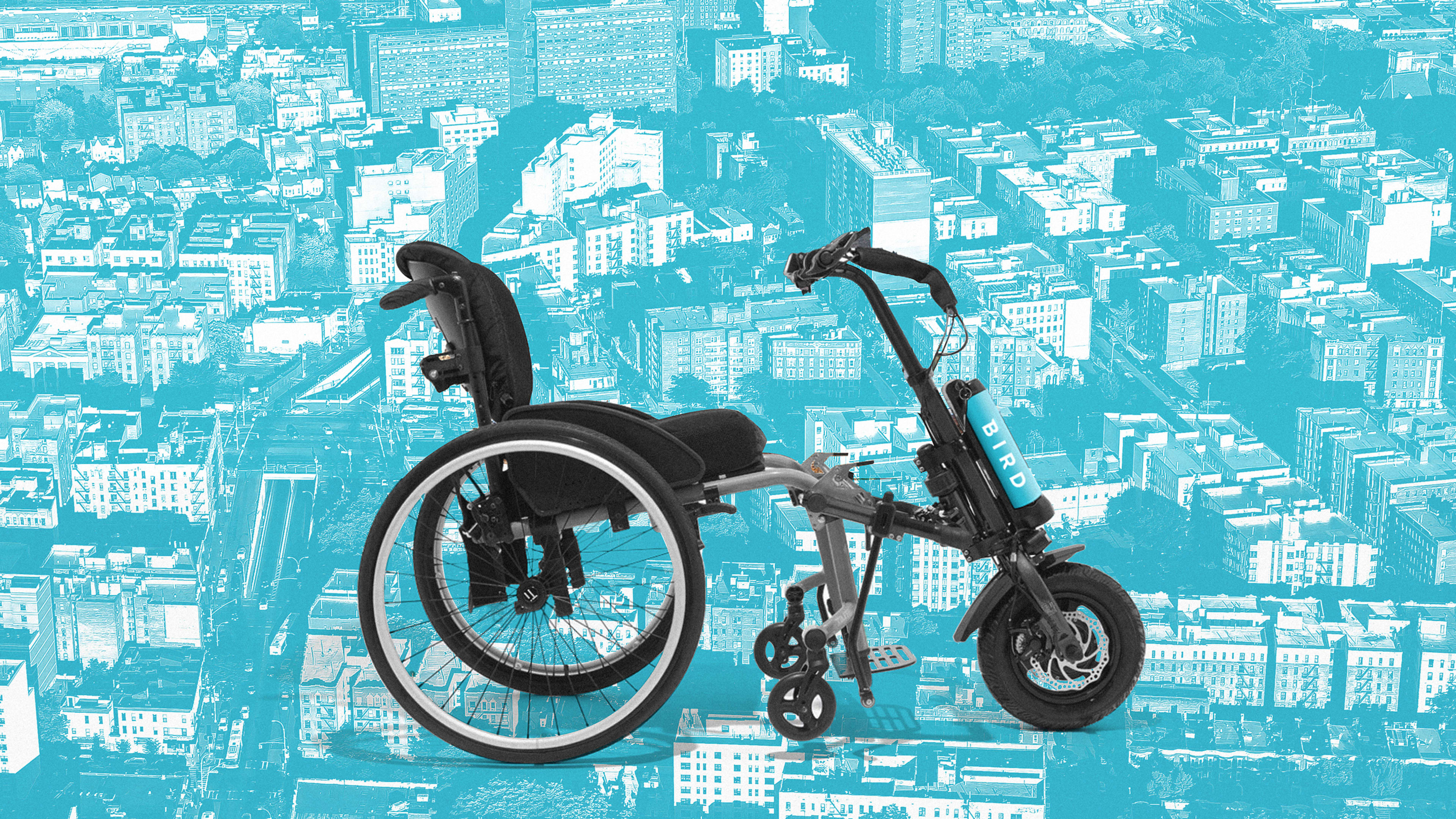 This motor attachment from Bird turns manual wheelchairs electric