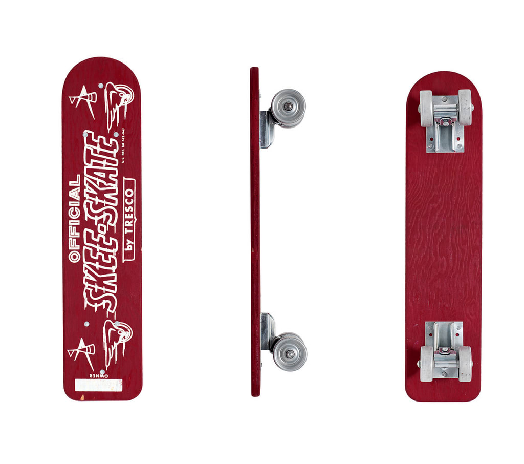 オフィシャルスキースケート Tresco SKEE-SKATE 木製スケボー Official SKEE-SKATE by TRESCO アンティーク｜スポーツ