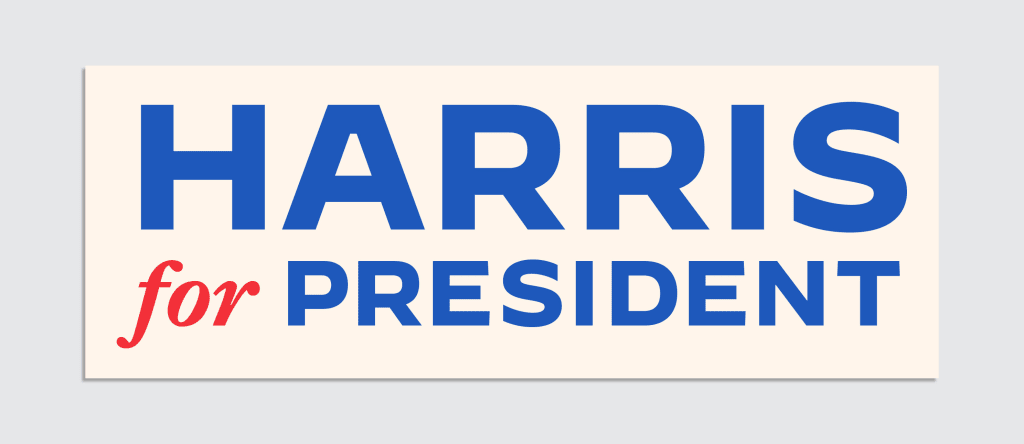 The Harris campaign branding and logo.