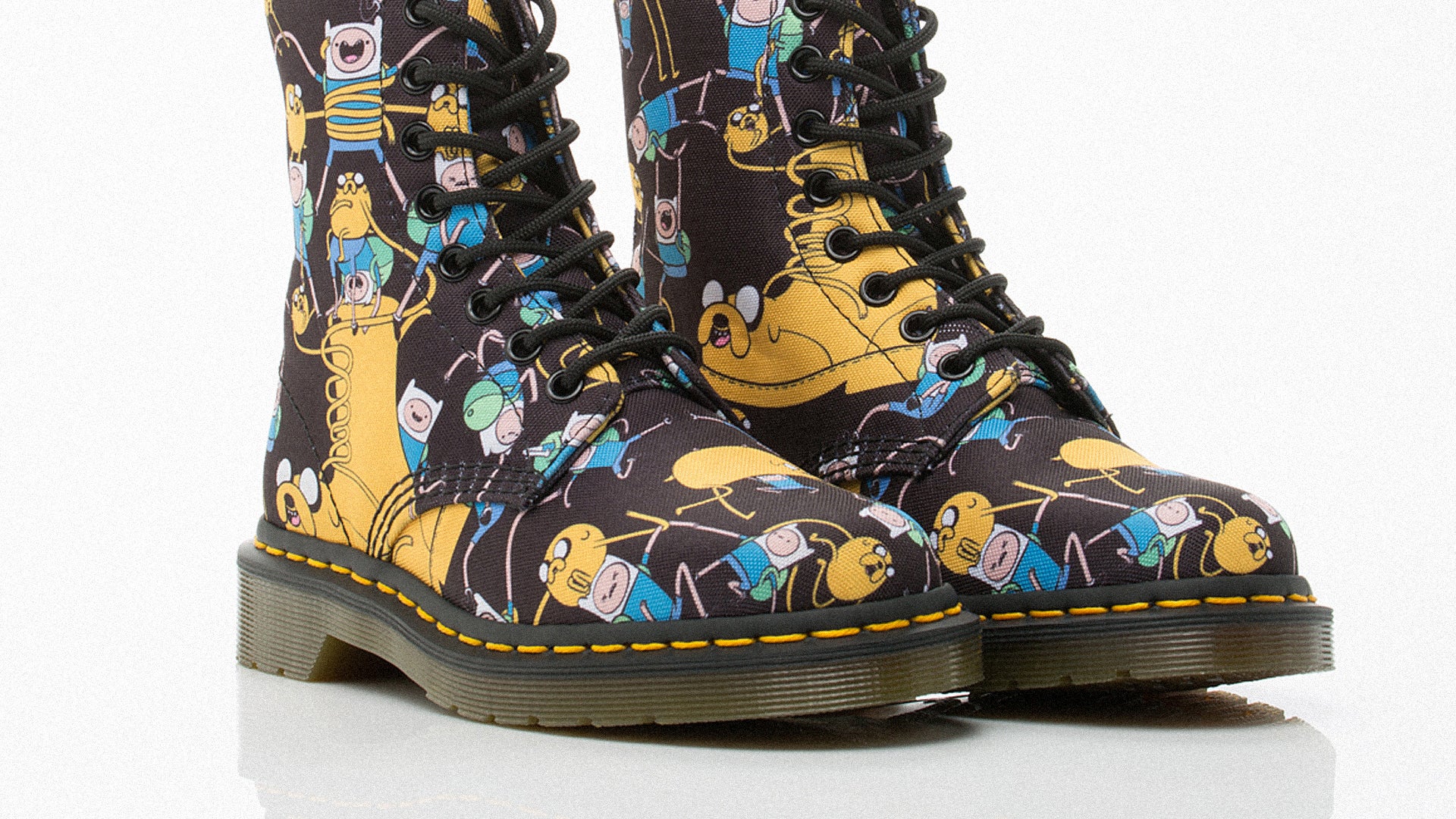 Dr. Martens Cartoon Network White Boots with Black Trim DR MARTENS Delaney dventure Time Cartoon Network Junior  main image 2