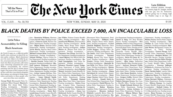 'The New York Times' stunned readers with its coronavirus front page ...