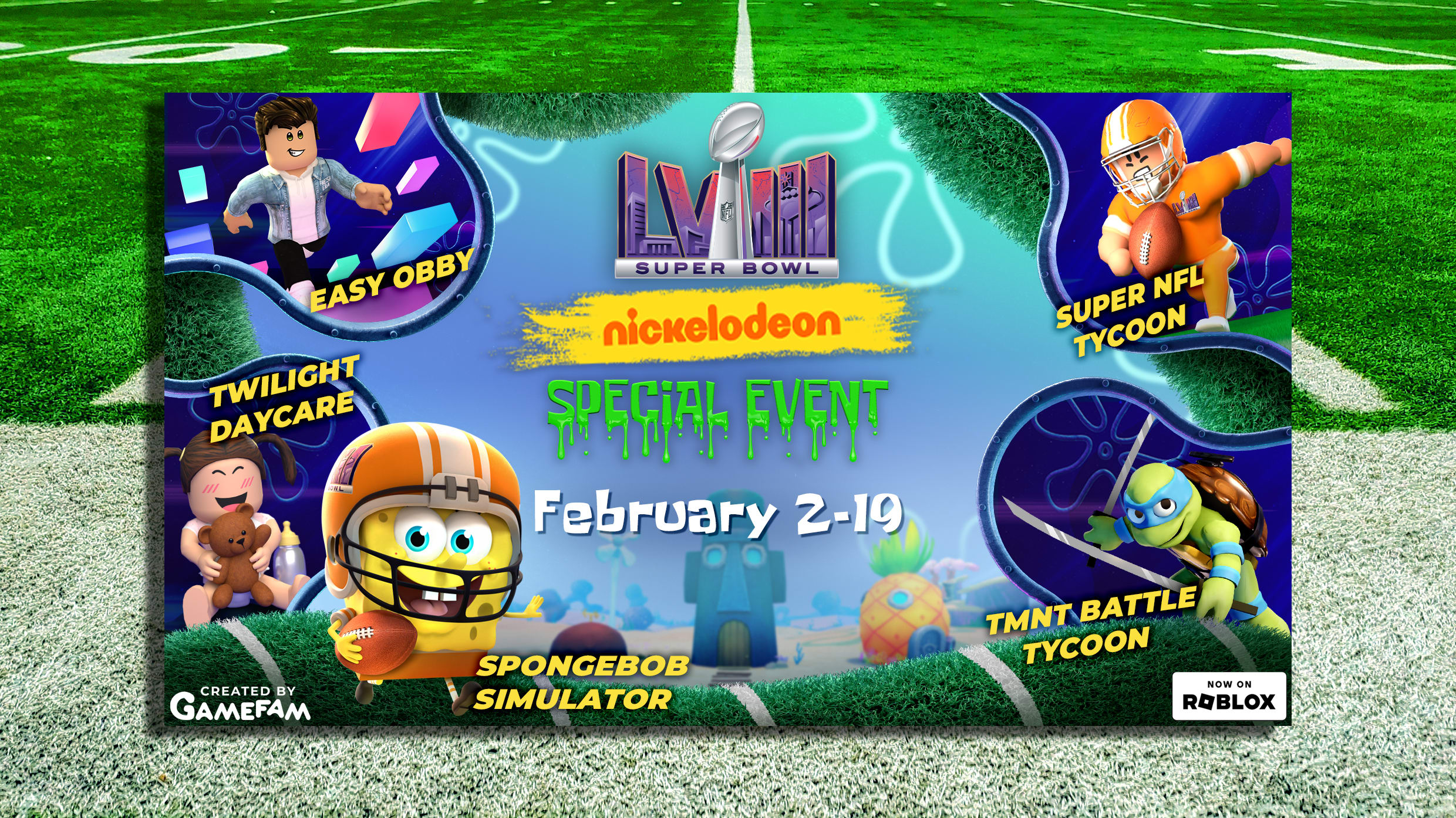 Super Bowl specials coming to Roblox #39 s SpongeBob Ninja Turtles games