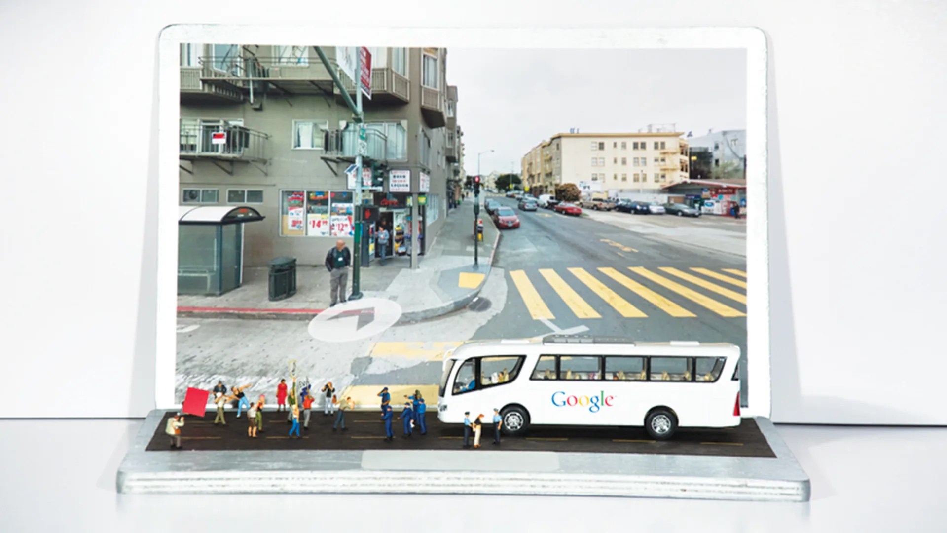 These Disturbing Dioramas Capture The Fight Over Google Buses In San Francisco