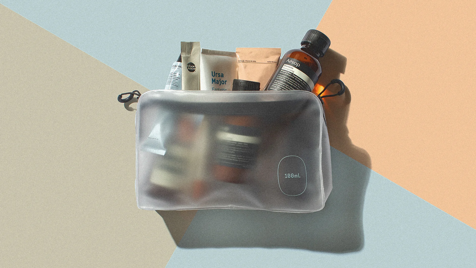 100ml curates high-end brands like Aesop in travel-ready sizing