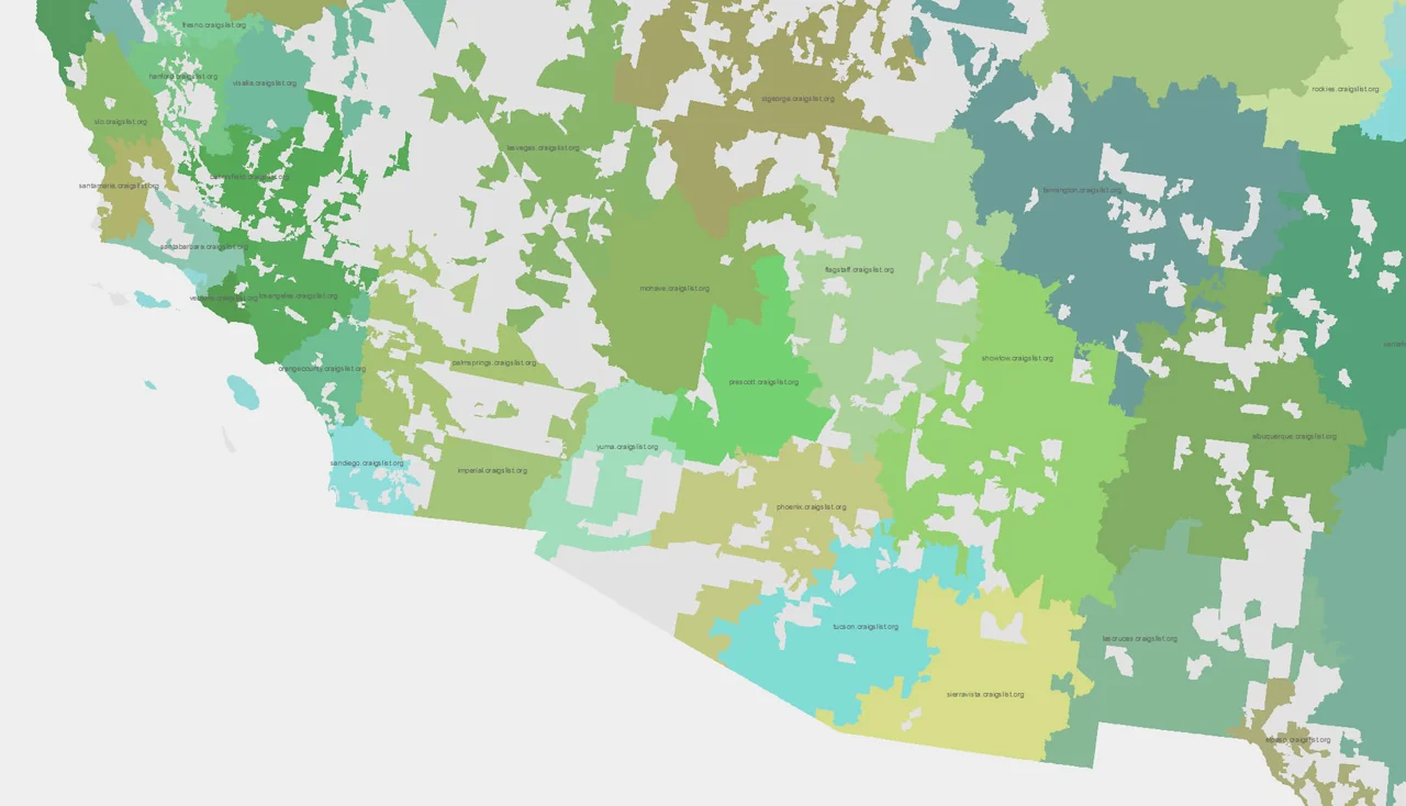 Craigslist Map America, Charted According To Craigslist - Fast Company