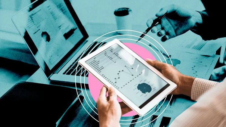 Financial data on a tablet
