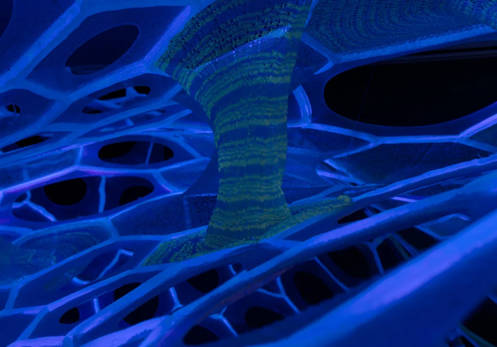 This Light-Emitting Pavilion Looks Like A Web From An Alien