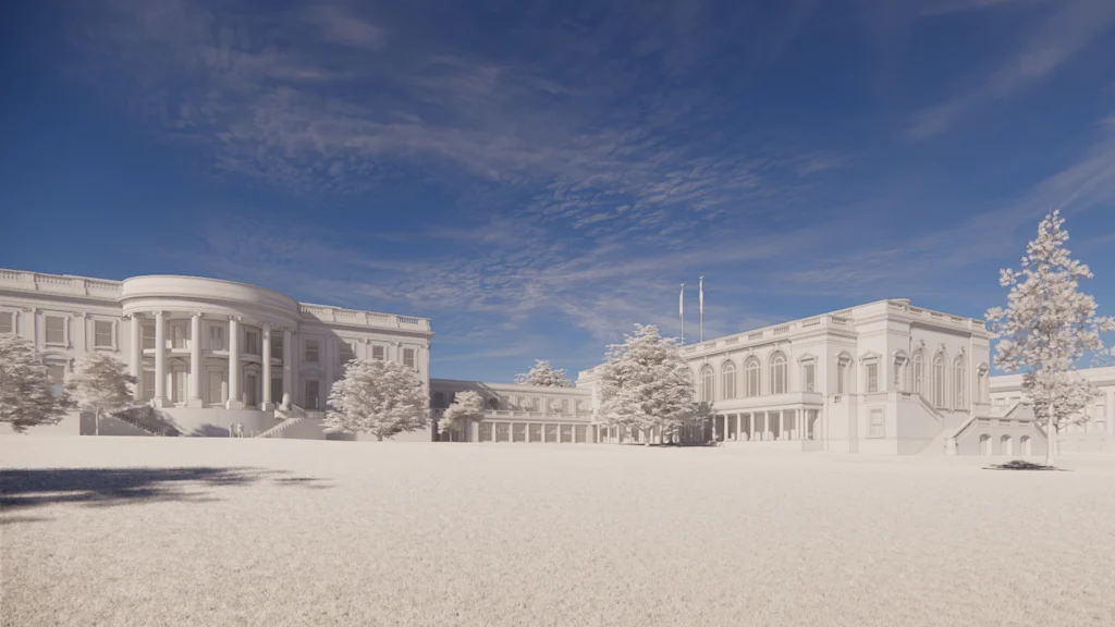 A computer rendering of the proposed White House ballroom exterior by McCrery Architects.