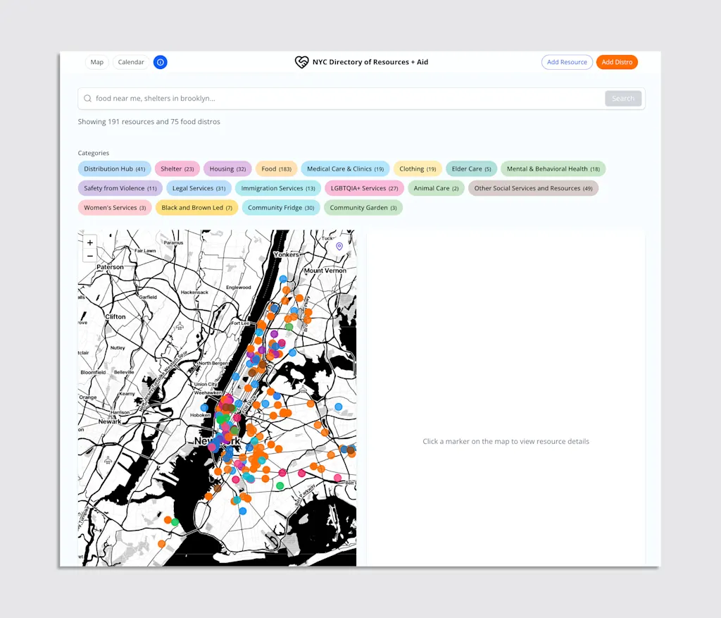 Deze eenvoudige kaart kan New Yorkers in nood helpen voedsel te vinden Deze eenvoudige kaart kan New Yorkers in nood helpen voedsel te vinden