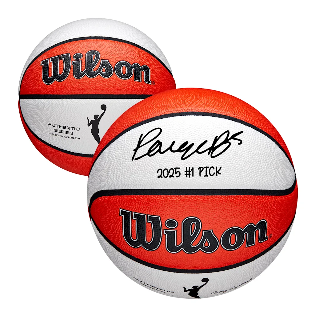 A white and orange basketball from the Paige Bueckers Fanatics collection.