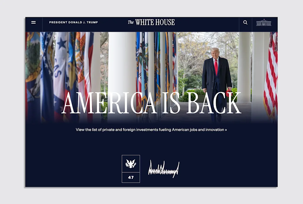 Trump maakte van de website van het Witte Huis een persoonlijke actieheldenrol