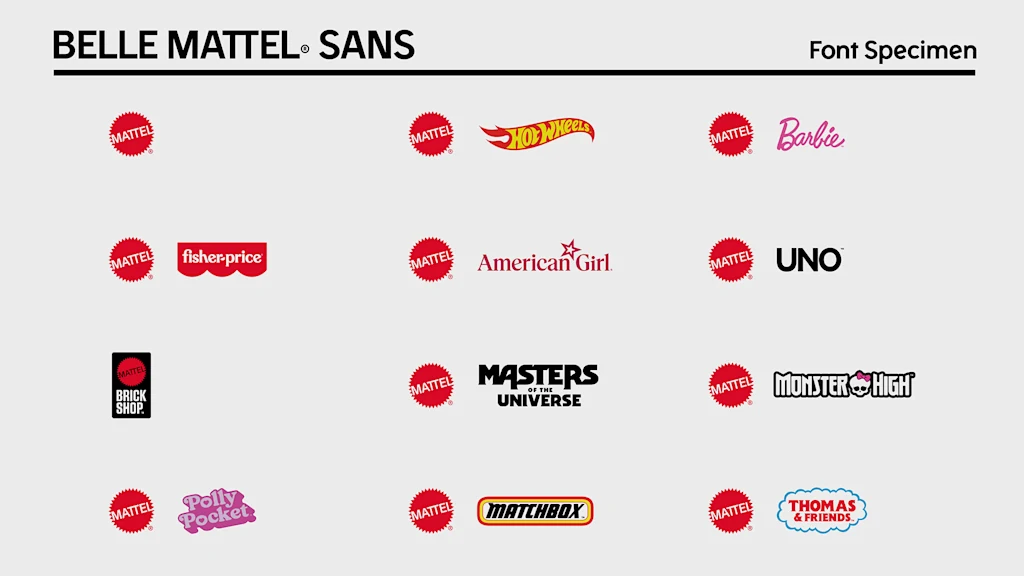 Mattel heeft een nieuw, aangepast lettertype en zit vol met speelse verborgen details