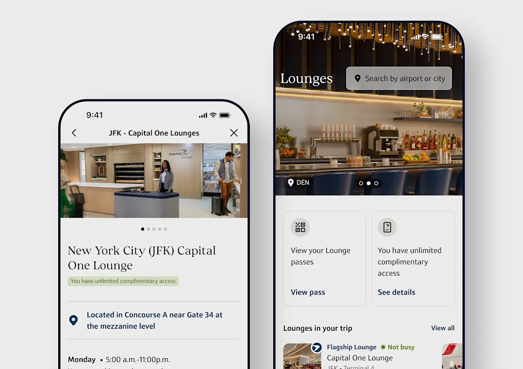 Amex Platinum en Chase Sapphire maakten luchthavenlounges tot het ultieme extraatje. De nieuwe reisapp van Capital One richt zich op de volgende stap