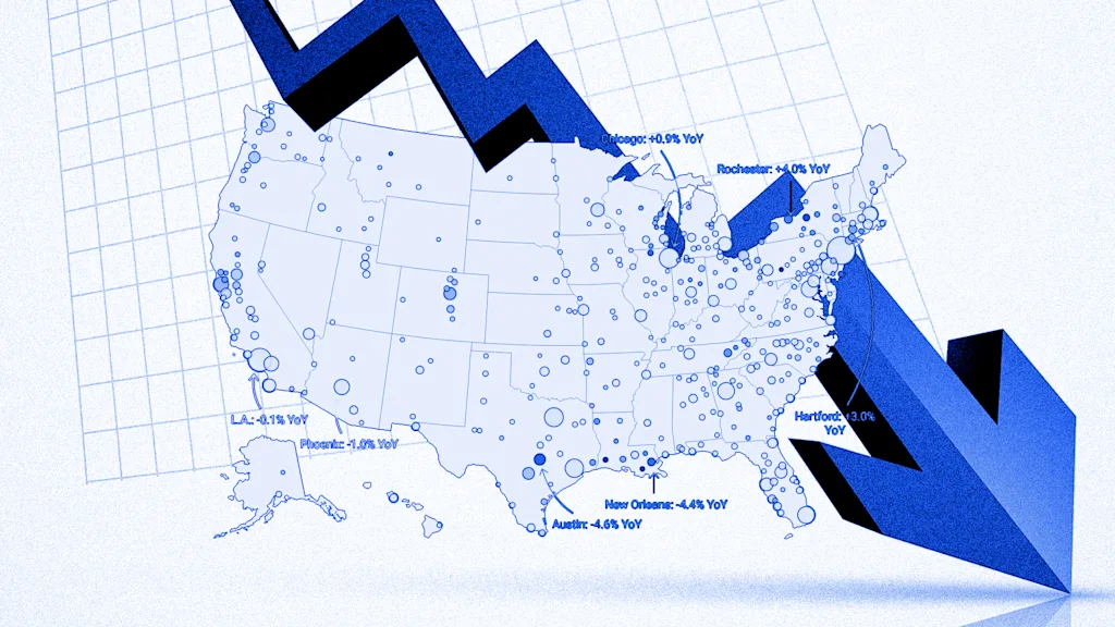 Zillow just downgraded its home price forecast across over 400 housing markets-see the map