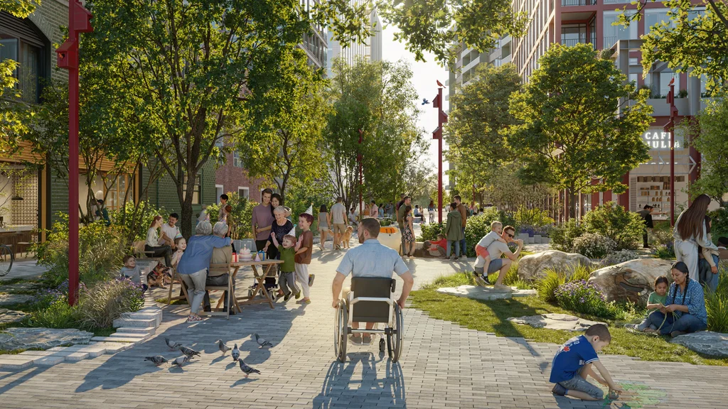 In this new Toronto neighborhood, 'sponge streets' double as parks and flood prevention