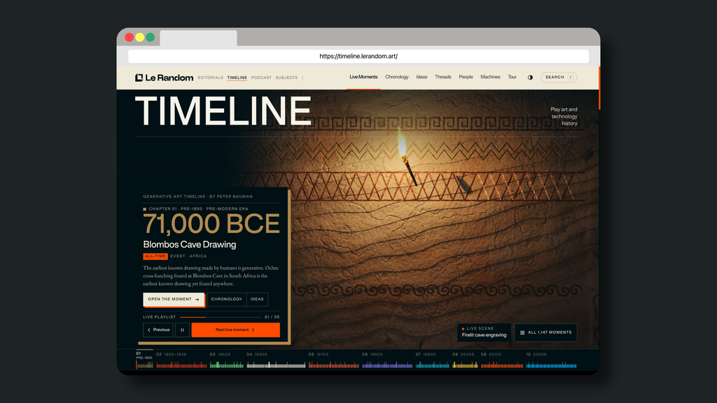 Le Random Launches Interactive Generative Art History Timeline